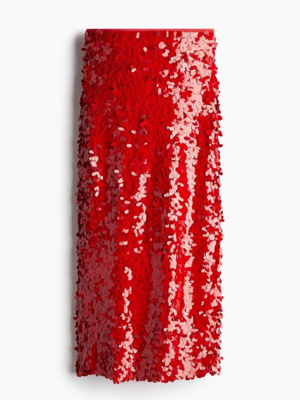 Red Sequin Midi Skirt - Picture 12 of 15